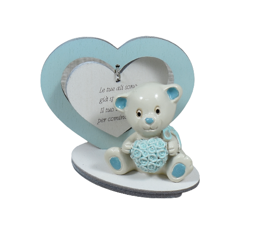 Bomboniera orsetto con cuore nascita battesimo - Memory 2016